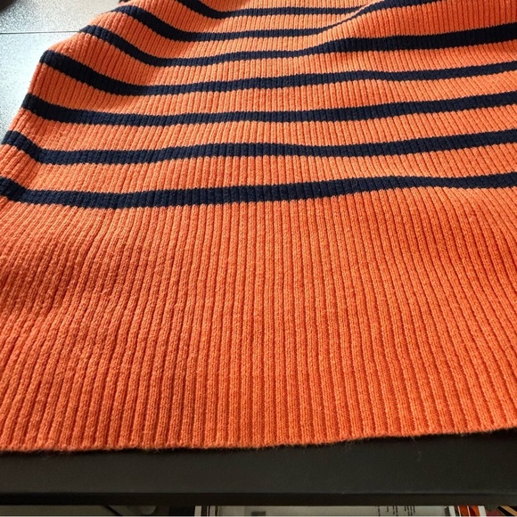 Lauren Ralph Lauren Turtleneck Sweater Women's Striped Orange Navy Size Large - Picture 8 of 8